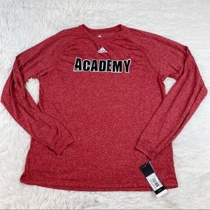 Adidas Men’s long sleeve Climalite Tee crew neck in red